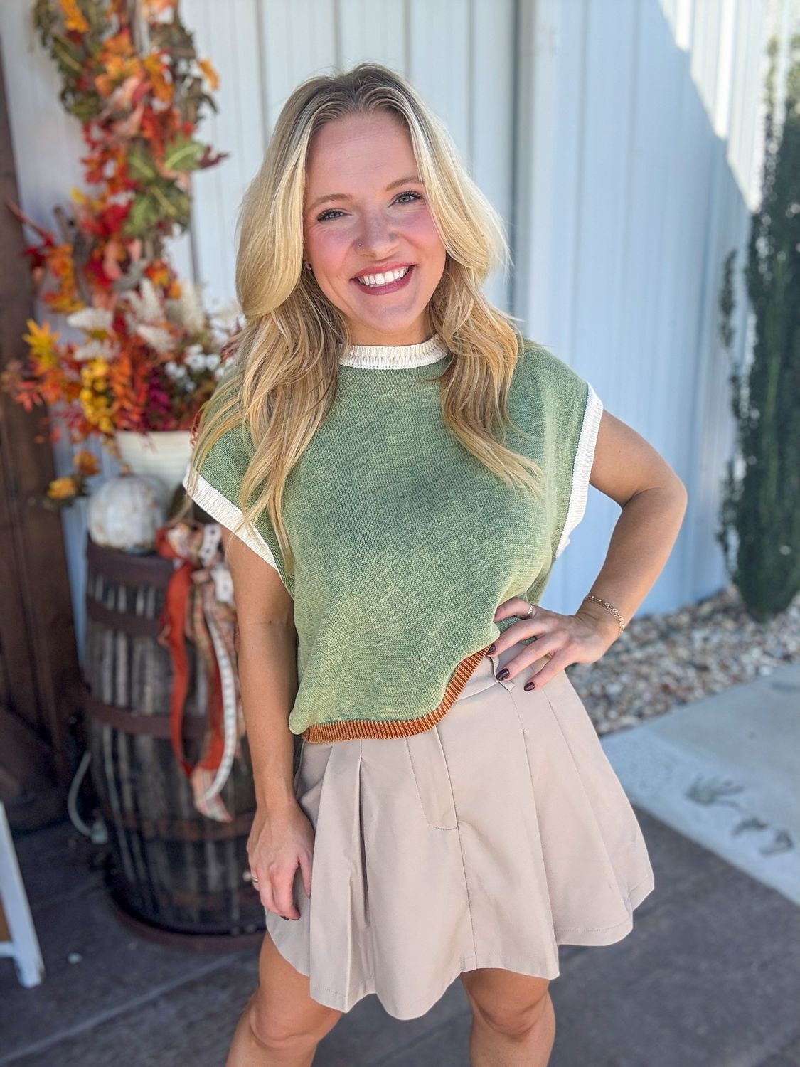CH Camel Luxe Pleated Skirt