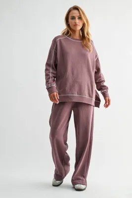 CS Stitch Line Boxy Sweatshirt-Rose Taupe