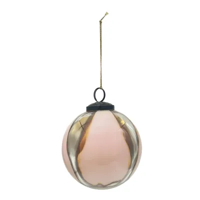 XS9638-Marbled Pink/Gold 4&quot; Ornament