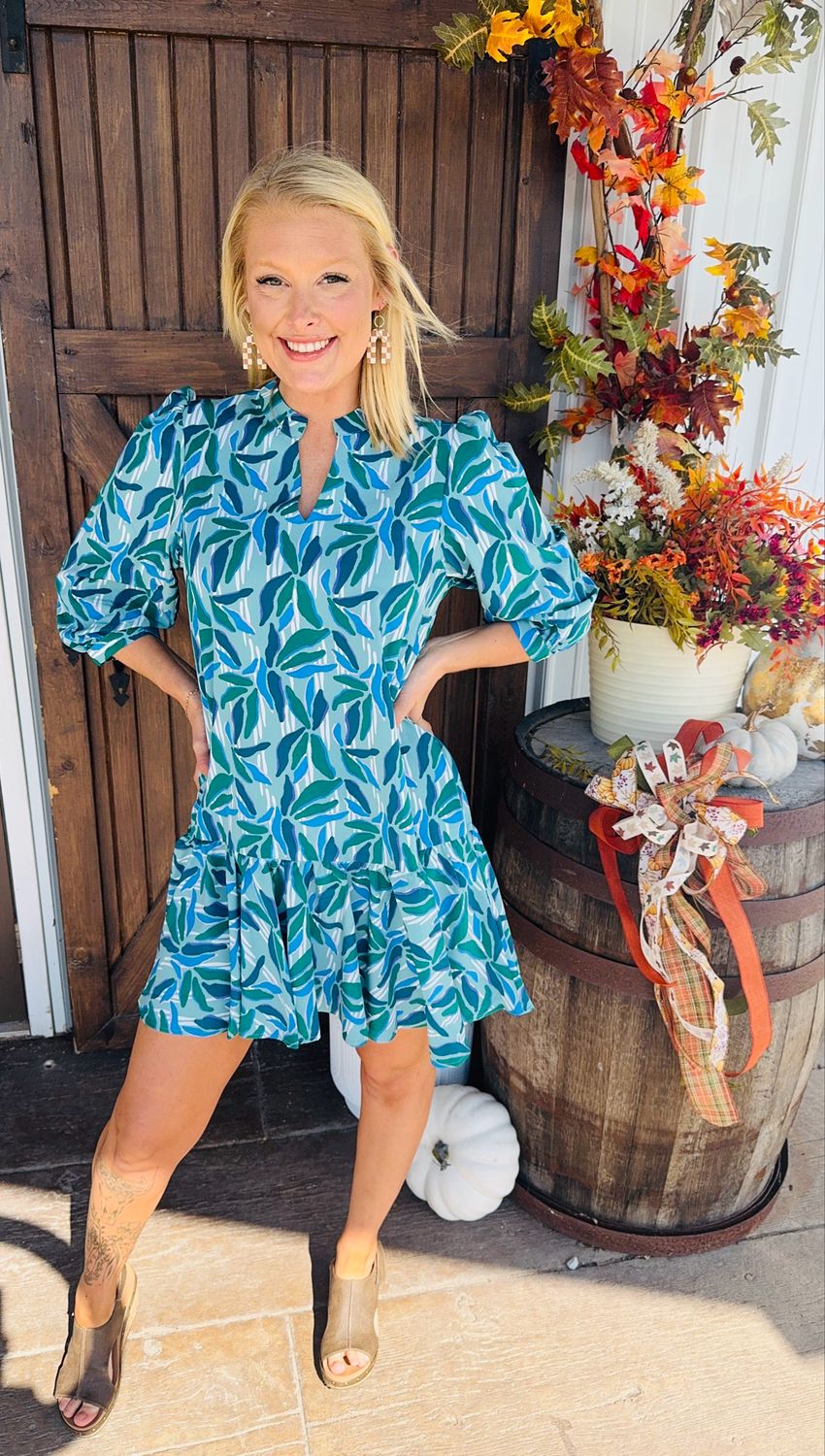 Naomi Reflecting Pool Green Dress