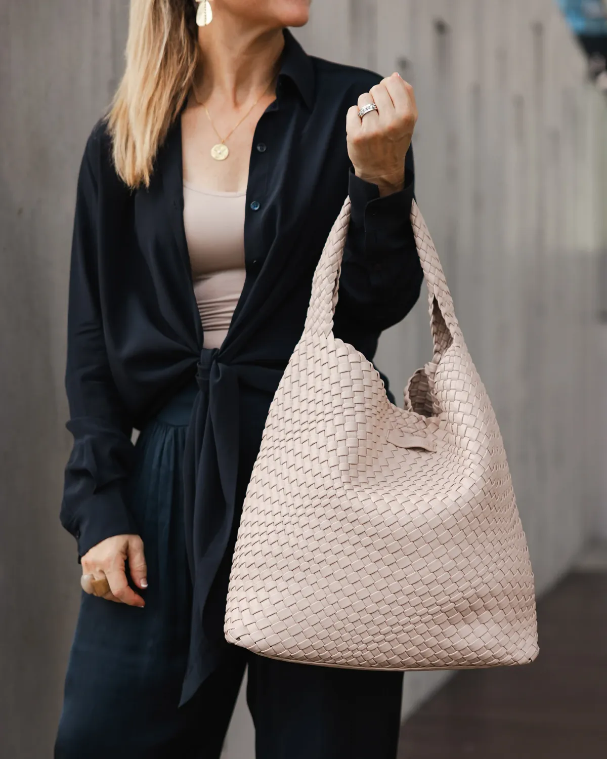 Gabby Woven Tote Bag-Malt