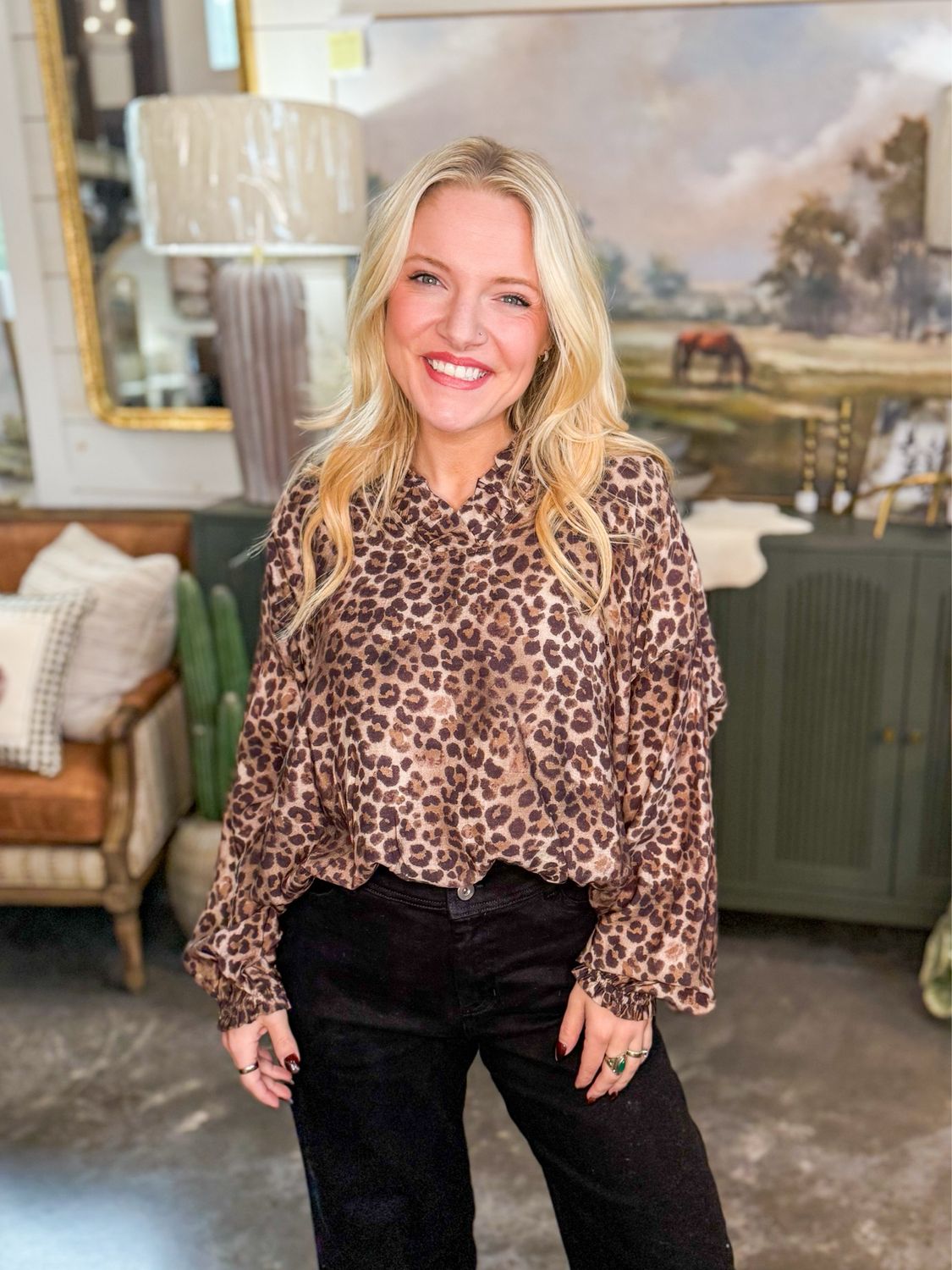 CH Wild Olive Leopard Top