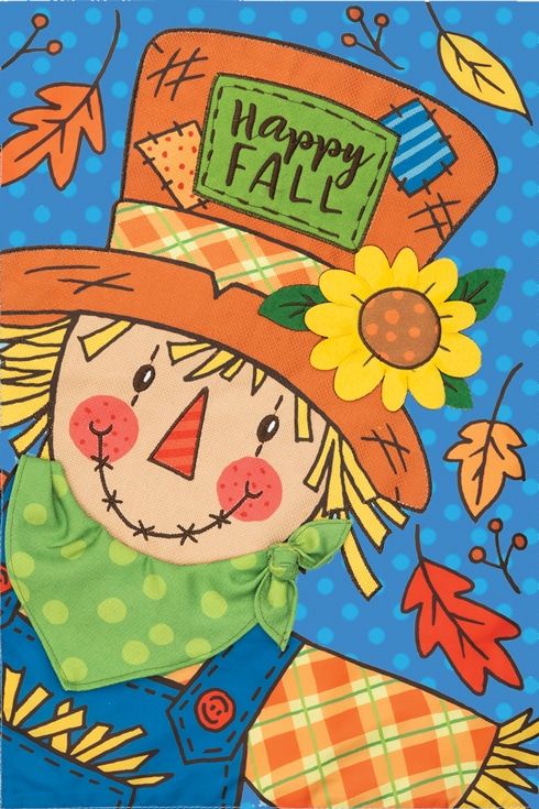 Scarecrow Polka Dots Garden Flag
