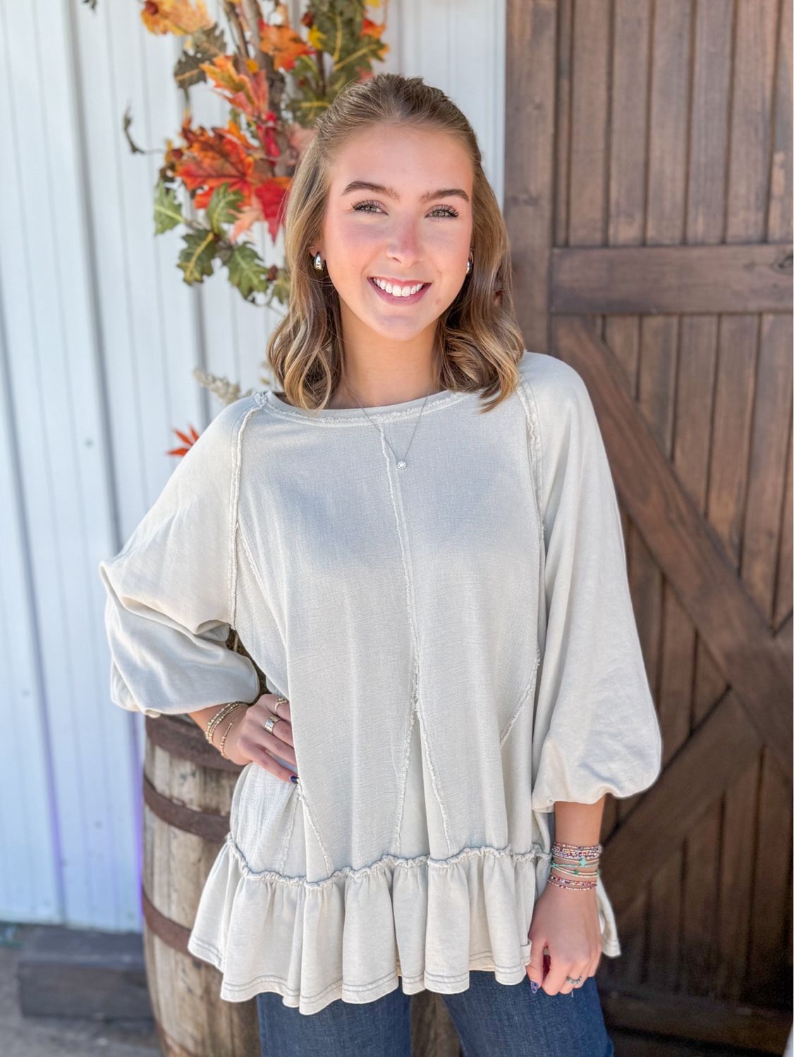 CH Cream Harvest Ruffle Top
