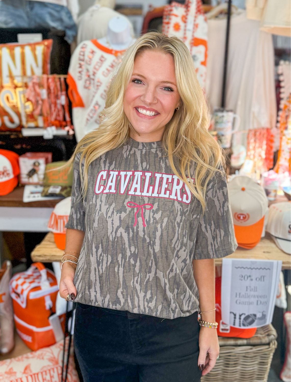 Camo Cavalier Script Tee