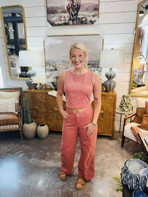 Dusty Rose Embroidery Top