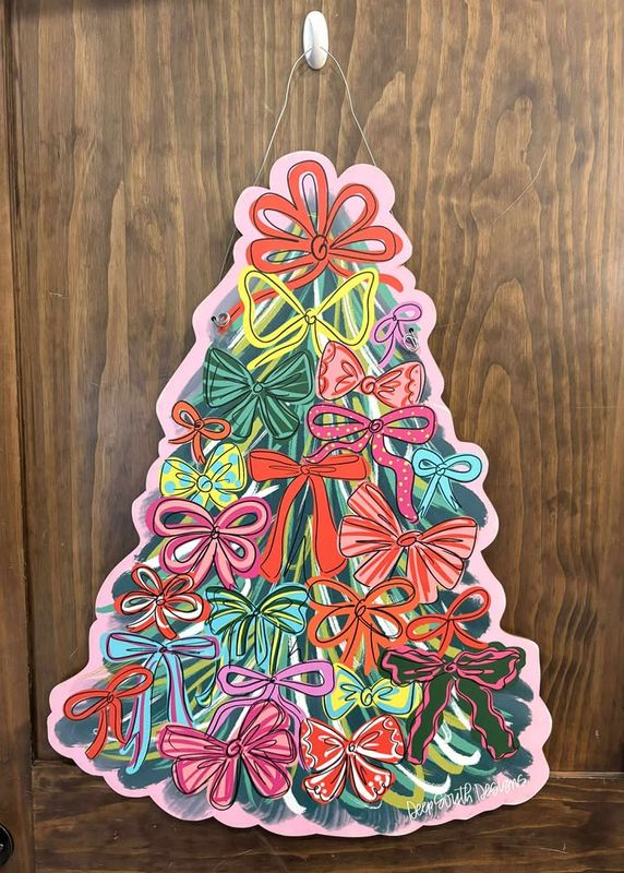 VG Merry &amp; Bow Bright Tree Doorhanger