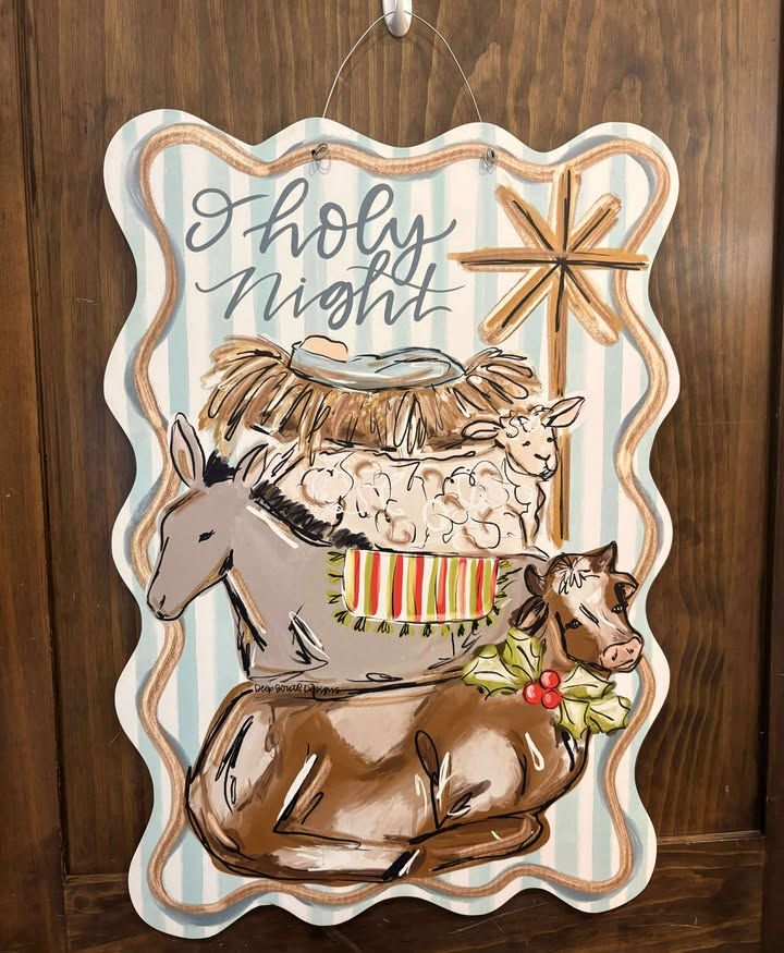 VG O Holy Night Nativity Doorhanger