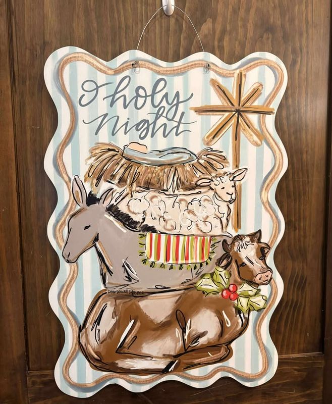 VG O Holy Night Nativity Doorhanger