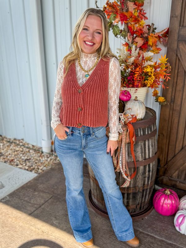 Double Waistband HR Trouser-Med Wash