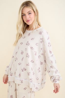 Cream Western Graphic Sweatshirt