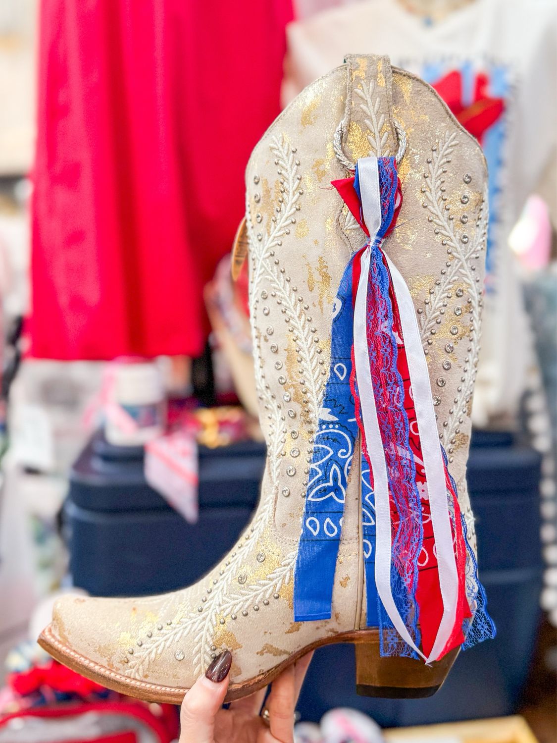 Red/Blue Boot Ties