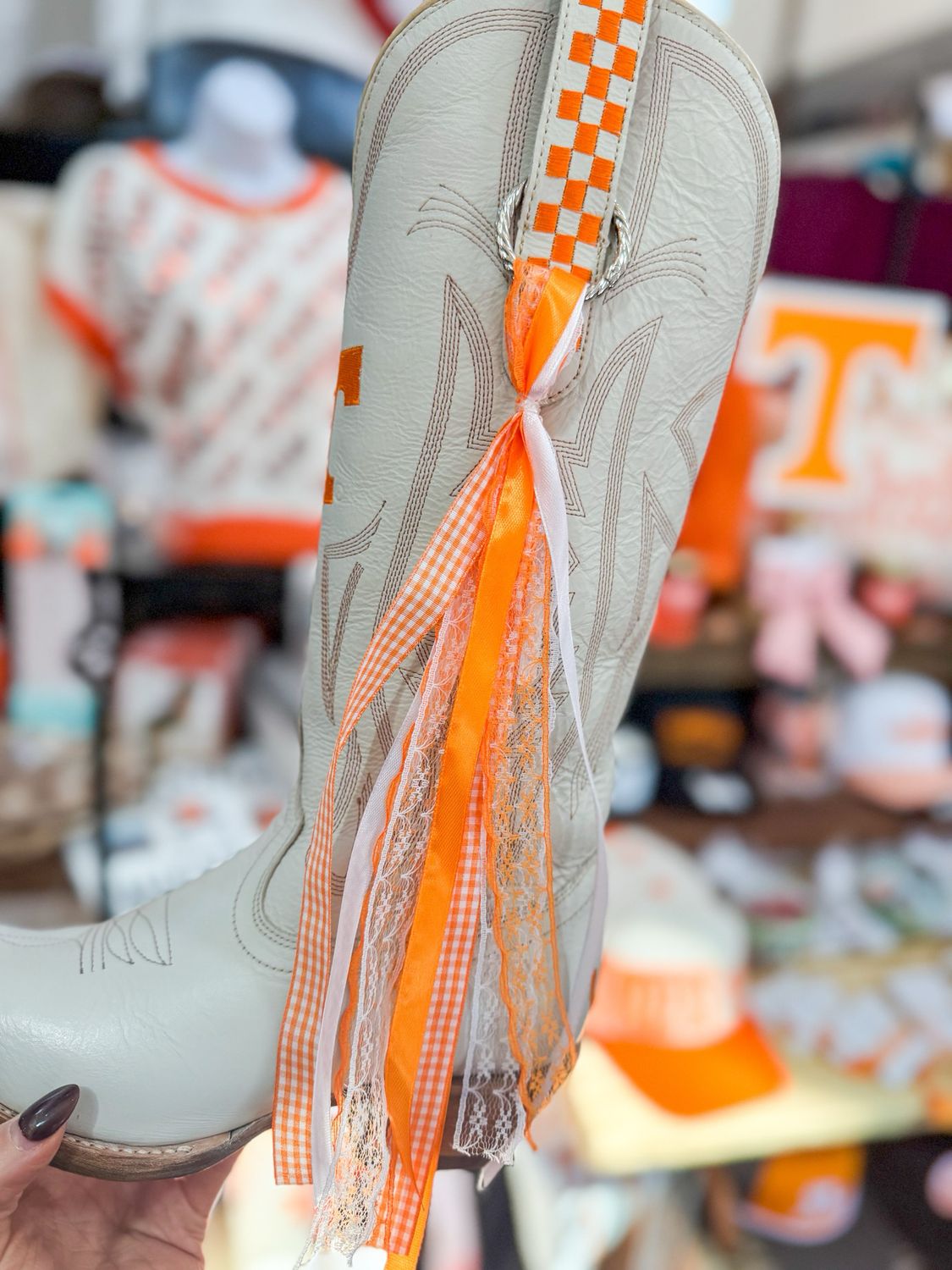 TN Orange Boot Ties