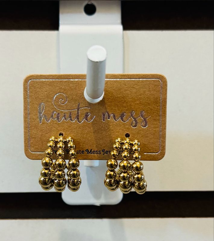 3 Strand Beaded Hoop #466