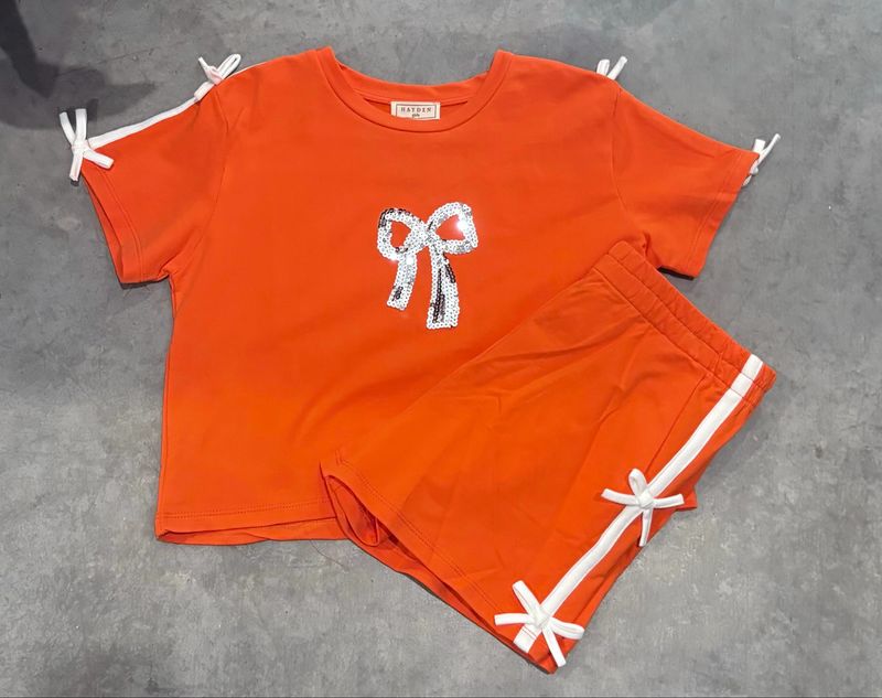 Sequin Bow Patch Knit Top