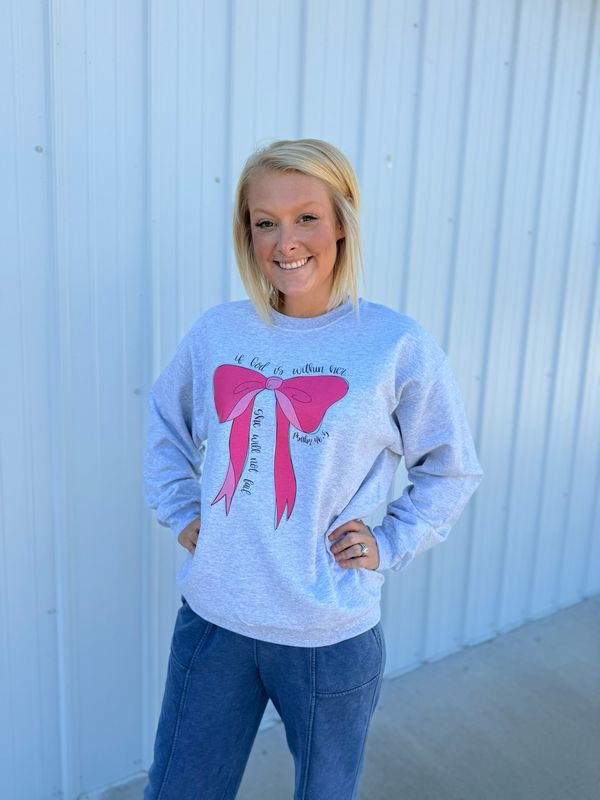 God Is Within Her Bow Sweatshirt