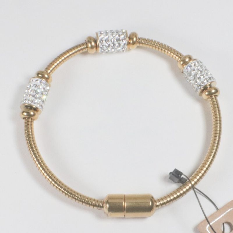 3 Pave Covered Beads Bracelet #475-A