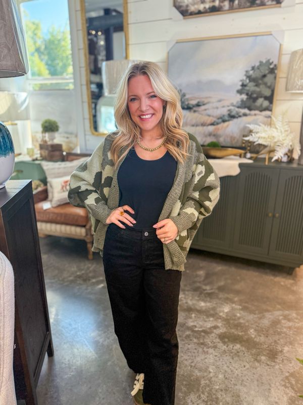 RD Oversized Camo Cardigan