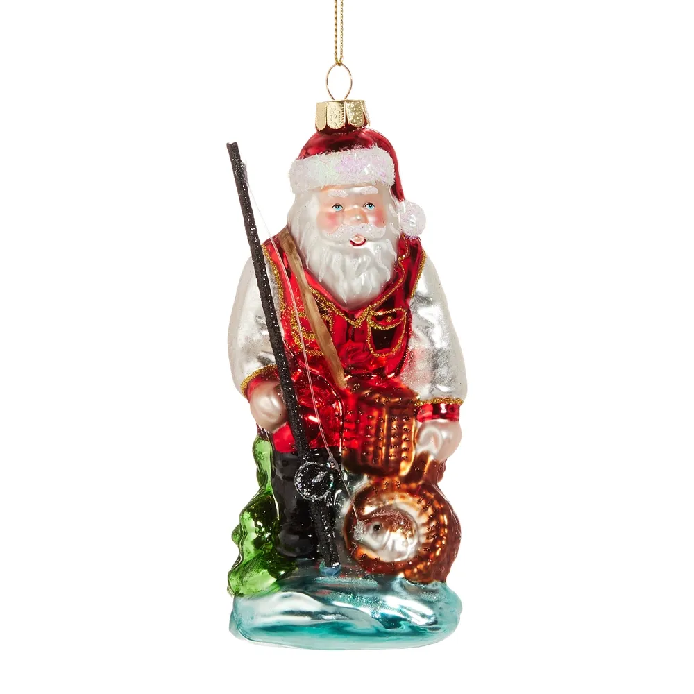 5.5&quot; Fishin’ Santa Ornament