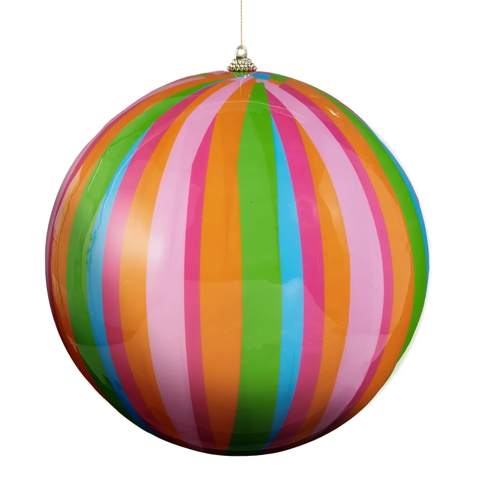 8&quot; Stripe Ball Ornament