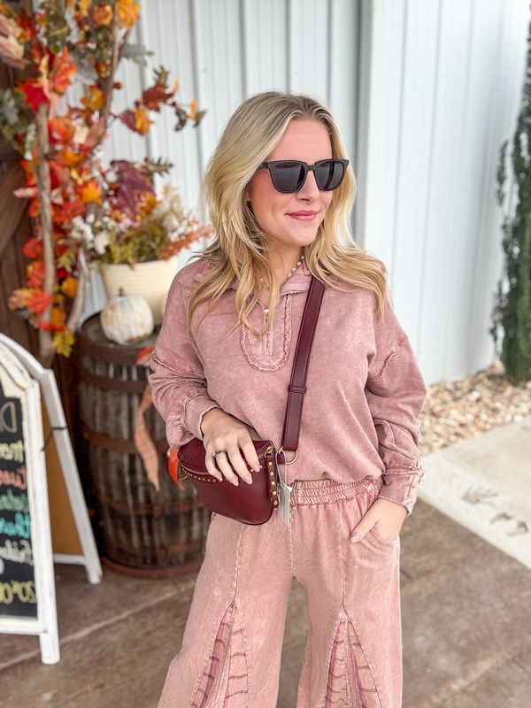 Homestead Half Zip-Sugar Rose