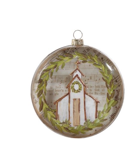 5&quot; Music Sheet Disc Ornament-2 Story Church