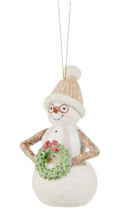 Wreath 5&quot; Woodland Snowman Ornament