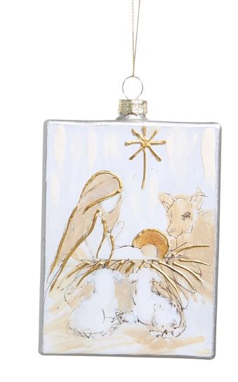 5&quot; Rectangle Animals Nativity Ornament