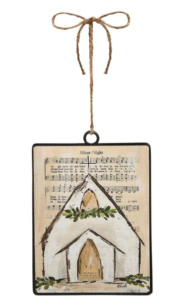 Silent Night 6&quot; Music Sheet Church Ornament
