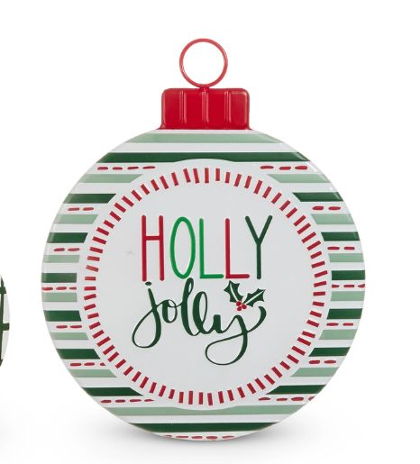 Holly Jolly Pattern Ornament w Stand