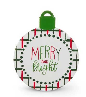 Merry &amp; Bright Pattern Ornament w Stand