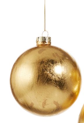4&quot; Round Gold Leaf Ornament