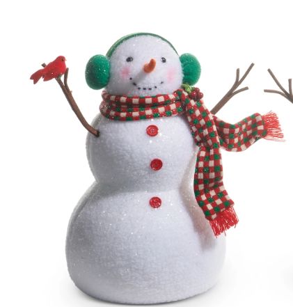 Red Button Plush Snowman