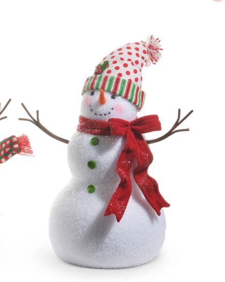 Green Button Plush Snowman