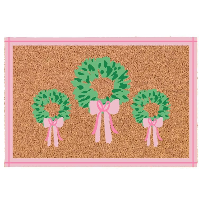Rosy Wreath Door Mat