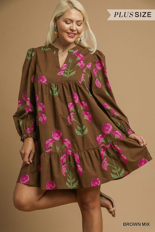 The Ezra Dress-Brown Mix