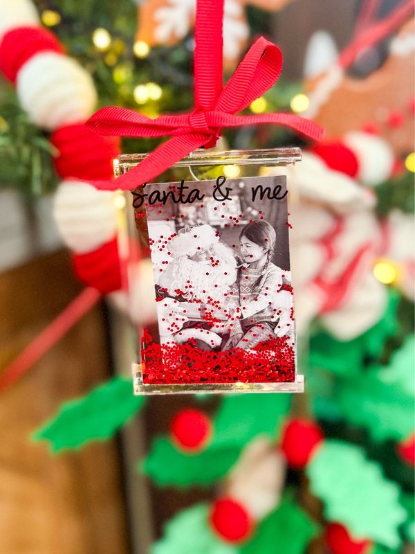 Christmas Glitter Photo Ornament-Santa &amp; Me