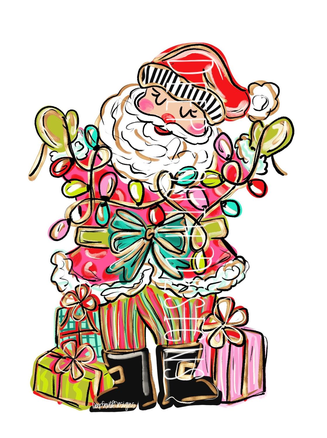 VG Merry &amp; Bright Santa Door Hanger