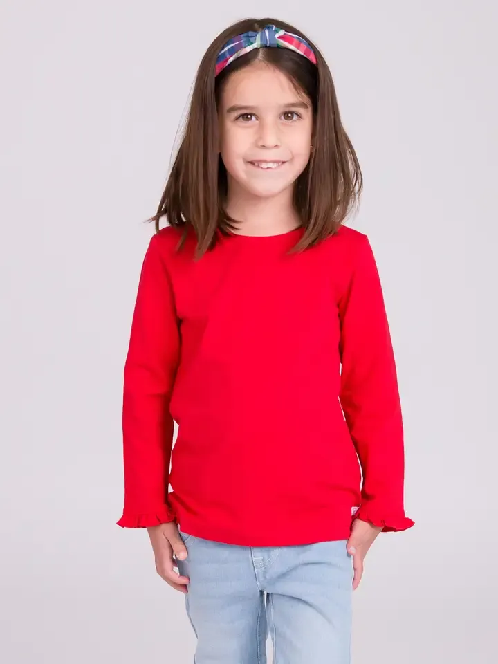 CS Red Knit LS Top