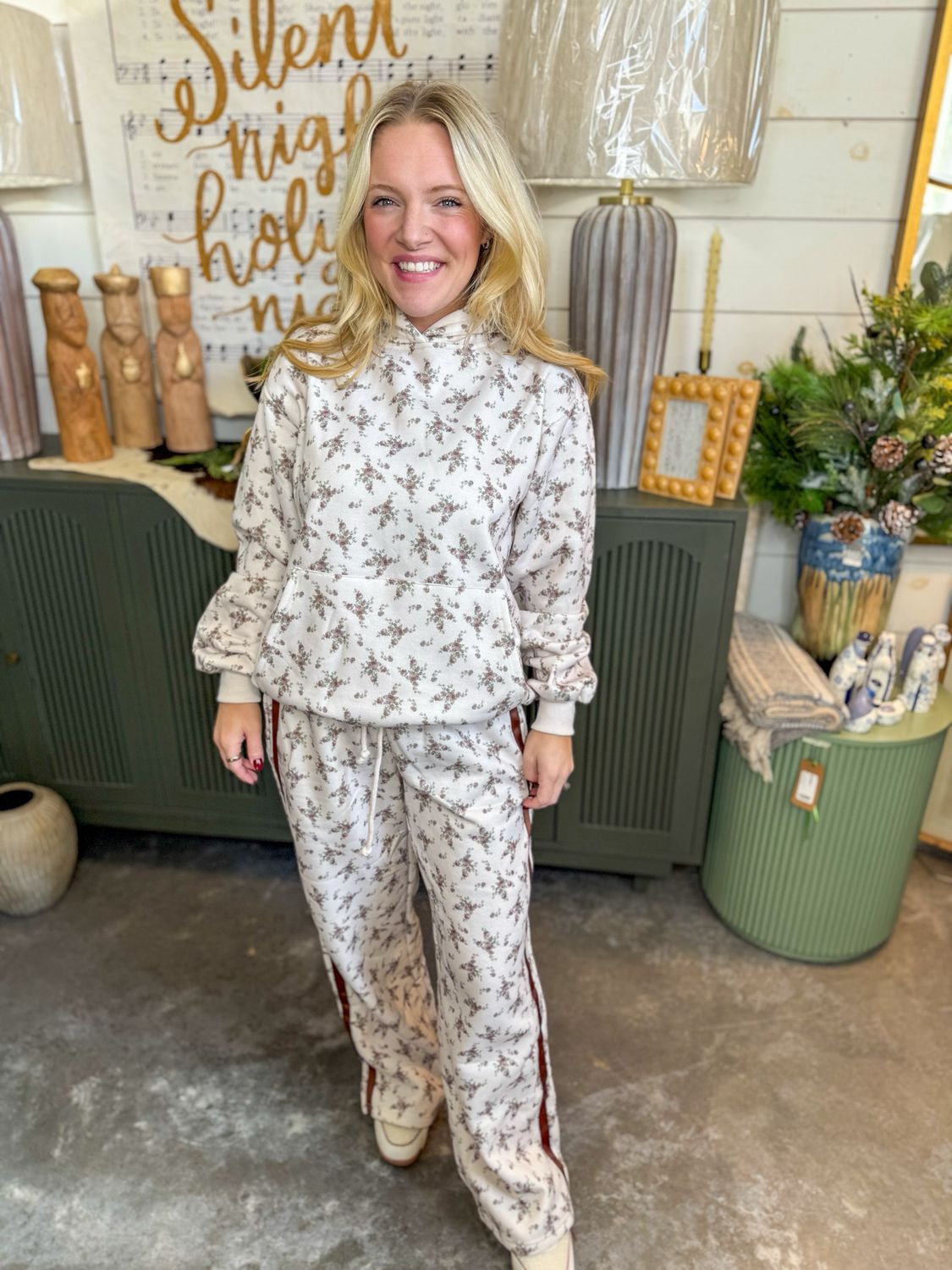 Floral Printed Terry Pant