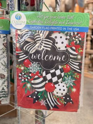 Black &amp; White Swag Garden Flag