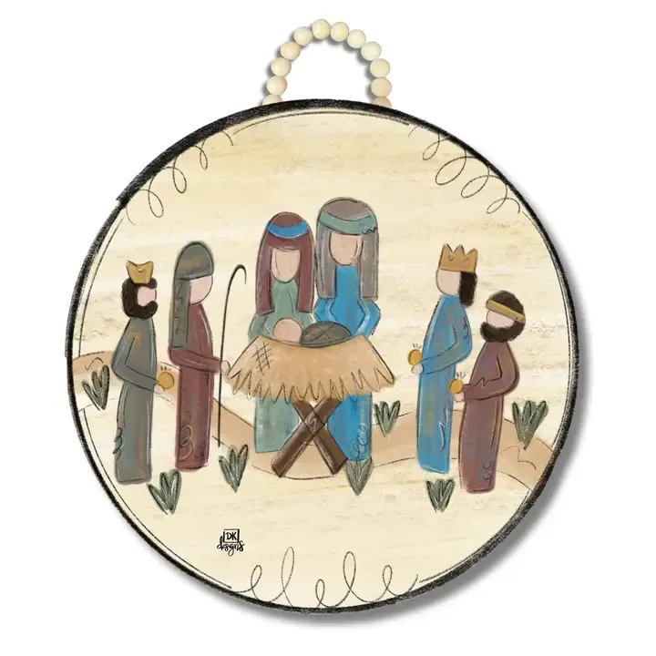 Nativity Circle Door Hanger