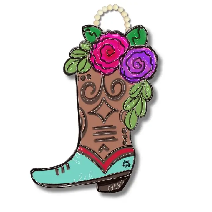 Floral Boot Door Hanger