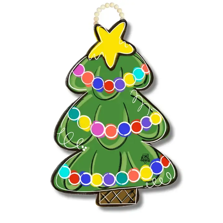Colorful Christmas Tree Door Hanger