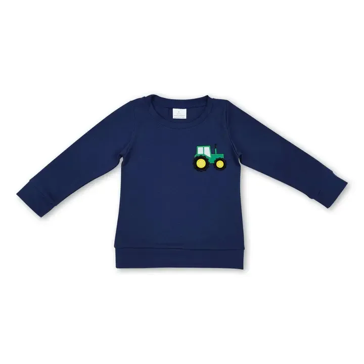 CS Blue LS Tractor Farm Shirt