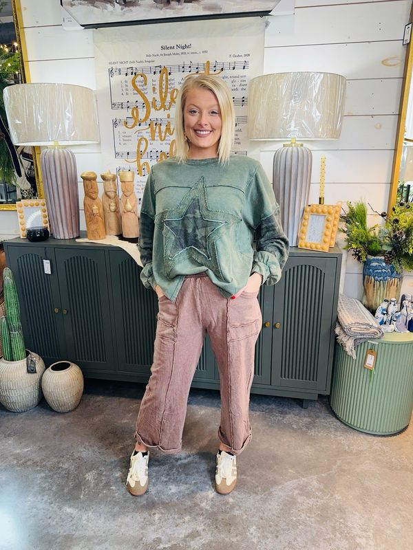 Chocolate Raw Seam Pants