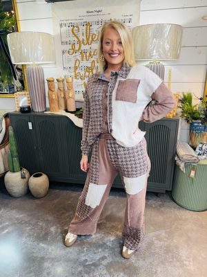 Chocolate Tweed Sweater Shacket