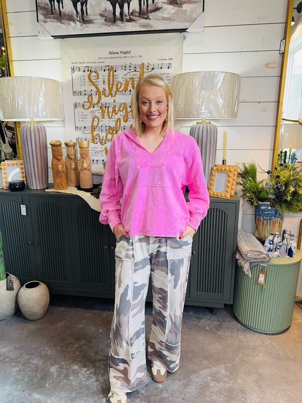 Mocha Washed Camo Pants