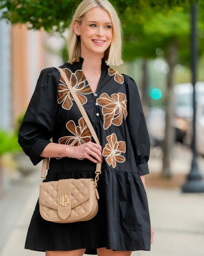 Giffin Crossbody Bag-Latte