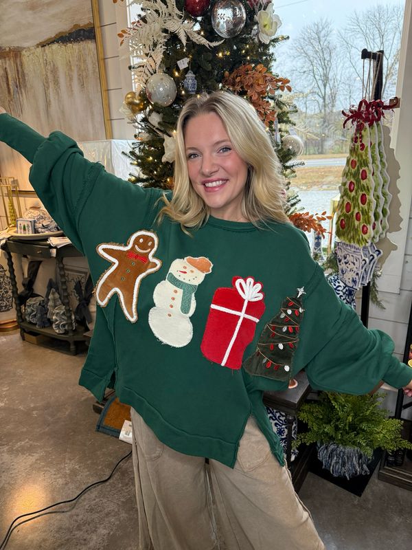 Corduroy Christmas Patch Top